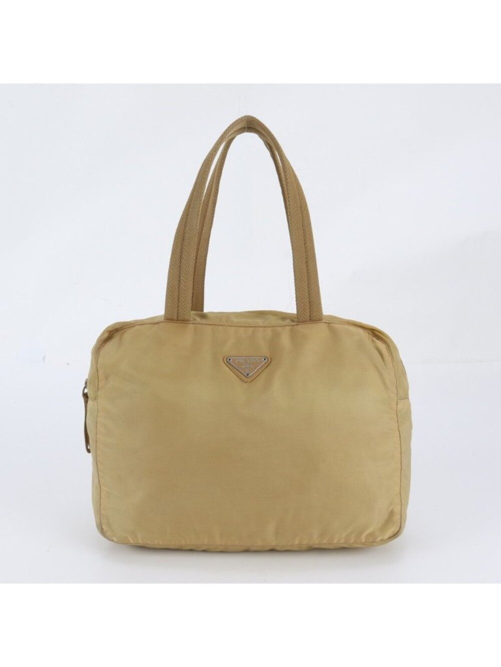 Prada White Tag Tessuto Nylon Triangle Logo Tote Bag Shoulder